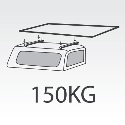 150kg Canopy FlexiRacks with internal supports and Over Cab Extension
